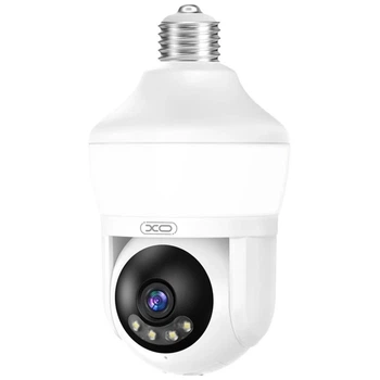 Камера відеоспостереження XO CR14 Pro Premium Magic Bulb 500W 2.4G+Bluetooth, 8W з динаміком бездротова, цоколь E27 220В Білий