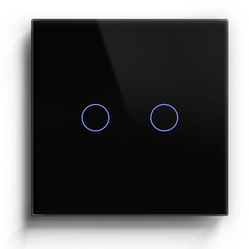 Розумний вимикач LUXION сенсорний 2 клавіші чорний скло Wi-Fi
