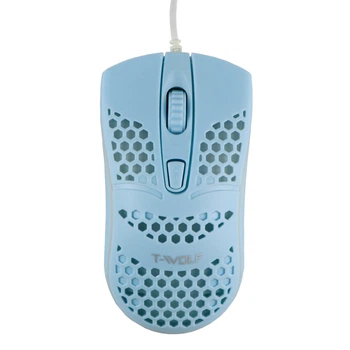Проводная компьютерная мышь TWolf V15 USB, голубая