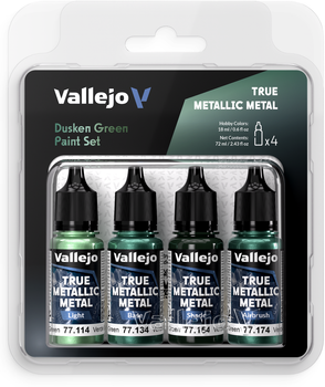 Набір акрилових фарб Vallejo True Metallic Metal 77.257 Dusken Green Paint Set (8429551772570)