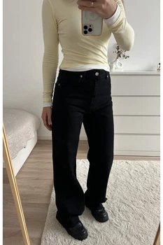ДЖИНСИ WIDE LEG ЧОРНИЙ WL 575 250510320446 46 Чорний