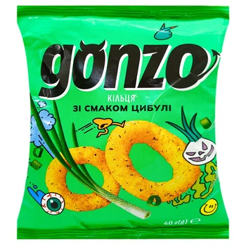 Кукурудзяні кільця Gonzo зі смаком цибулі 40г