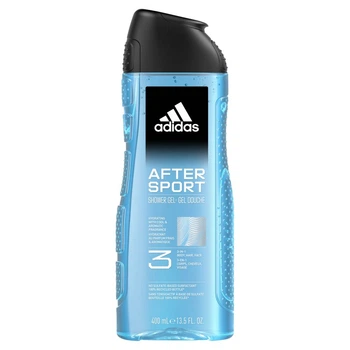 Гель для душу 3в1 для тіла волосся та обличчя чоловічий ADIDAS docciash after sport blu 400 мл.