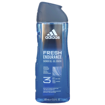 Гель для душу 3в1 для тіла волосся та обличчя чоловічий ADIDAS docciash fresh endurance 400 мл.