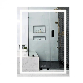 Зеркало Qtap Mideya (DC-F937) 600х800 с LED-подсветкой Touch, с антизапотением, с часами, диммером