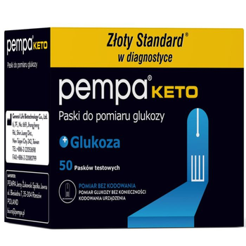 Тест-полоски для глюкометра Pempa KETO 2в1 50 шт - полоски для измерения глюкозы в крови, для домашнего контроля сахара