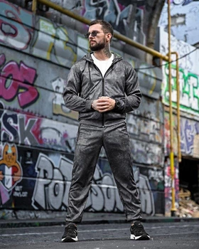 Спортивний костюм Stone Island x New Balance ЛН2681 сірий, Coolmax, 100% поліестер, чоловічий XXXL