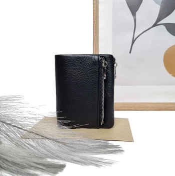 Шкіряний гаманець Genuine Leather чорний 1835-166 black