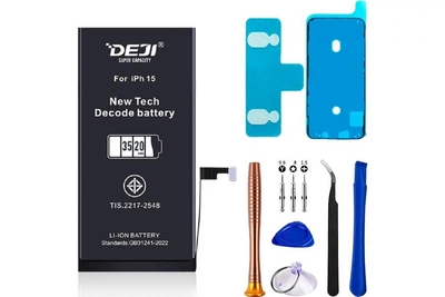 Адаптивна батарея (3520 mAh) для iPhone 15 з ремкоплектом (DEJI) |Розпізнається iOS як оригінал | Не потребує прошивки High Copy