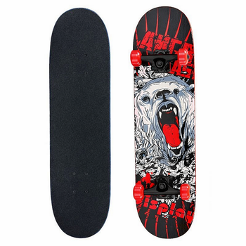 Скейтборд дерев'яний ведмідь SP-Sport Skateboard Cool Bear 4411-5 розмір 78х20см Black-Red