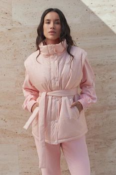 Жіночий демісезонний жилет з плащівки Seventeen L-XL Рожевий (2000000209746)