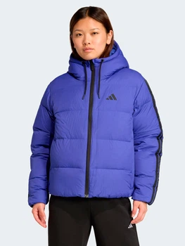 Пуховик зимовий жіночий Adidas Essentials Climawarm 3-Stripes JW9109 L Синій (4068811679439)
