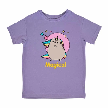Підліткова футболка для дівчинки Спиногриз Кіт Пушин Magical СПИ-09347 158 см ліловий