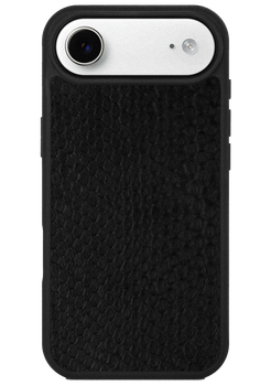 Чохол із чорної шкіри пітона з дрібними лусочками для Apple iPhone 17 Air