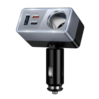 Адаптер автомобильный HOCO Smart cigarette lighter PD car charger Z65A |1USB/2Type-C/1DC, 165W, PD/QC| Black