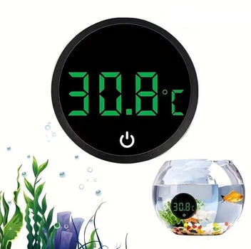Цифровой термометр для аквариума Aquatherm LED наружный самоклеящийся, черный