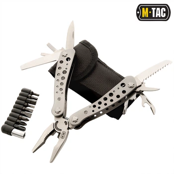 Мультитул карманный нож для похода, выживания M-Tac Type 1 серый, 7 инструментов, длина 10,5 см