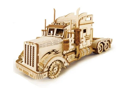 Деревянный 3D-пазл конструктор Тягач ROKR Heavy Truck MC502 (286 деталей)