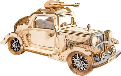 Деревянный 3D-пазл конструктор Ретро автомобиль Robotime Vintage Car TG504 (164 детали)