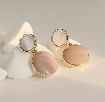 Женские сережки Виолла jewelry Бежевые
