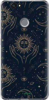 Чехол на Huawei Nova Celestial Harmony: Sun & Moon Gold Mystic Pattern "6778u-439-70447"