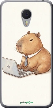 Чехол на Meizu M3 Note Funny Capybara CEO Working "6777t-256-70447"
