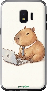 Чехол на Samsung Galaxy J2 Core Funny Capybara CEO Working "6777u-1565-70447"