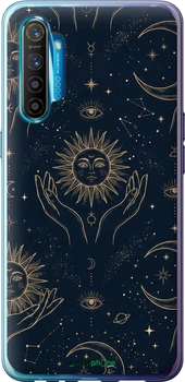Чехол на Realme XT Celestial Harmony: Sun & Moon Gold Mystic Pattern "6778u-1868-70447"