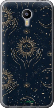Чехол на Meizu M2 Note Celestial Harmony: Sun & Moon Gold Mystic Pattern "6778t-94-70447"