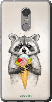 Чехол на Lenovo K6 Note Енотик с мороженым "4602t-453-70447"