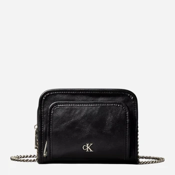 Сумка крос-боді через плече жіноча маленька Calvin Klein 4K0005G(Black) Чорна (198294264465)