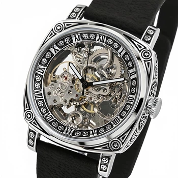 Чоловічі механічні годинники WishDoIt Baron Imperial Black
