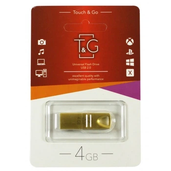 Флеш память "T&G" 4GB металлическая серия 117 золото