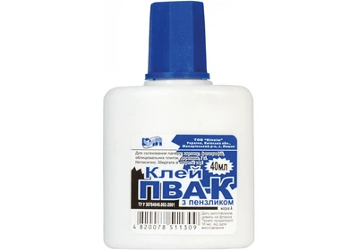 Клей ПВА "КіП" 40г. з пензликом (1/45)