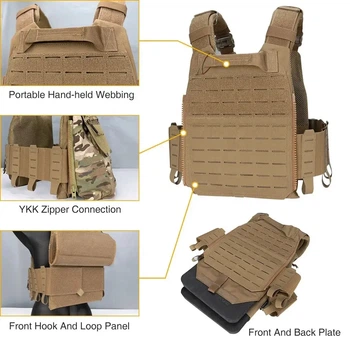 Тактичний жилет IDOGEAR Coyote, плитоноска мультикам зі швидким скиданням і MOLLE-панеллю