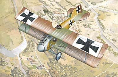 Немецкий истребитель биплан Albatros D.II Сборная пластикова модель в масштабе 1:72 Roden