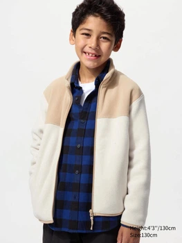 Дитяча флісова куртка UNIQLO 1159855909 (Бежевий/Молочний 155-165) на зріст 155-165 см