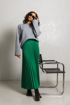 Жіноча плісирована спідниця півсонце Seventeen XXL-3XL Зелений (2000000185187)