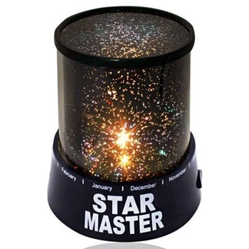 Ночник проектор звездного неба STAR MASTER H-28305 черный с адаптером светодиодный из пластика 3 режима работы