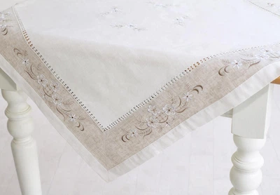 Скатерть льняная с вышивкой 90*90 см Linen Harmony (445-254)