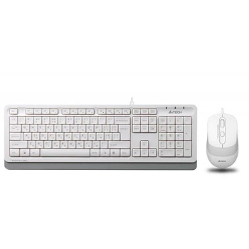 Клавиатура и мышь A4Tech F1010 White, проводной набор, USB интерфейс
