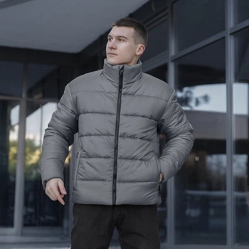Чоловіча зимова куртка темно-сіра Pobedov Bubble Gum (L)