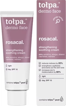 Денний крем для обличчя SPF10 Tolpa Dermo Face Rosacal Strengthening Soothing Cream SPF 10 Зміцнюючий та заспокійливий 40 мл (5900107008396)