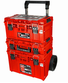 Набір ящиків для інструментів Qbrick System PRIME SET 2 RED Ultra HD 535x327x775 мм, модульні, на колесах, водонепроникні