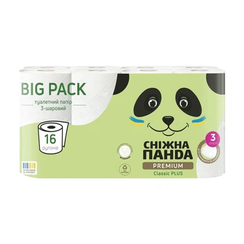Папір туалетний Сніжна Панда Premium Classic Plus 16 шт