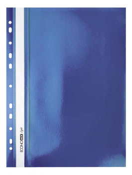 Папка-швидкозшивач Economix Light з перфорацією, глянець А4 синя (E38504-02)