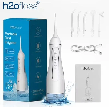 Портативный ирригатор H2Ofloss C102 белый 5 насадок резервуар 300мл