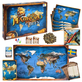 Настольная игра Вокруг света рулетка, призовые жетоны 75 штук, 30110