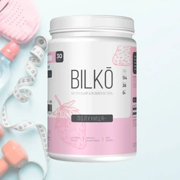 Протеїн BILKO 80% Полуниця 900 г 30 порцій