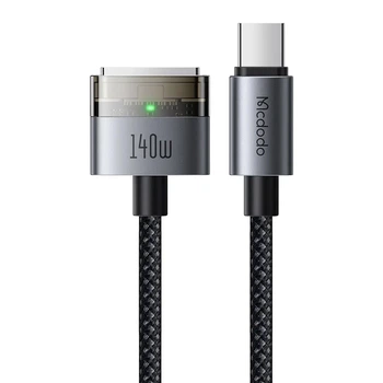 Кабель McDodo 140W USB-C to Magsafe 3 Magnetic Cable with LED 2m Black